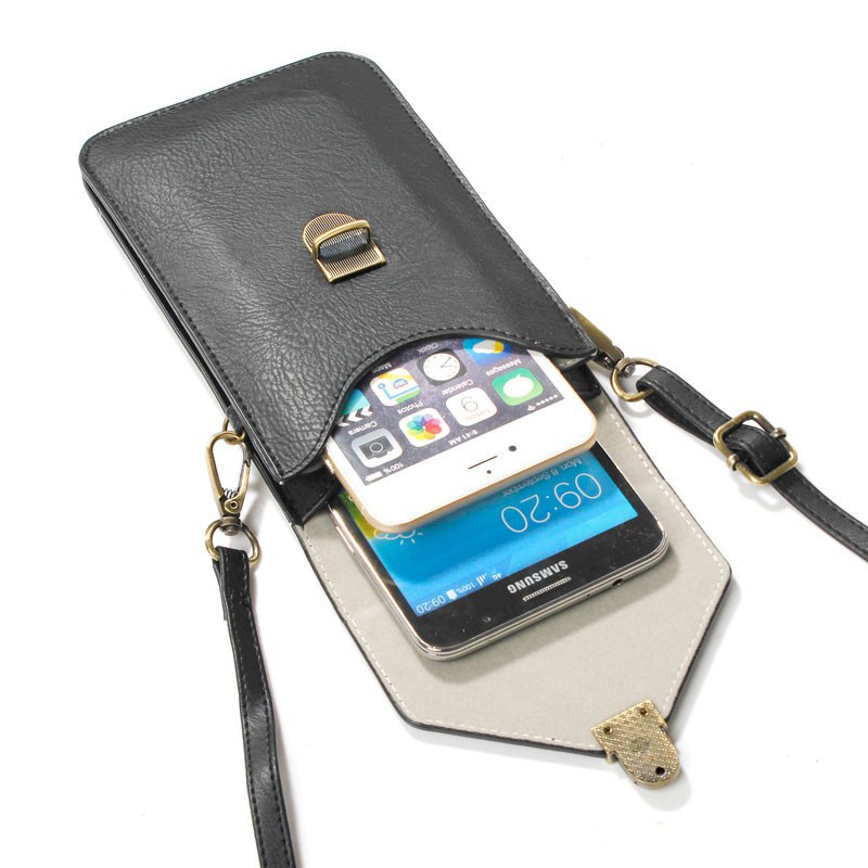 Túi Đeo Chéo Bằng Da Pu Kích Thước 6.4 Inch Dùng Cho Điện Thoại Samsung Iphone 6 7 8 Plus X Xr