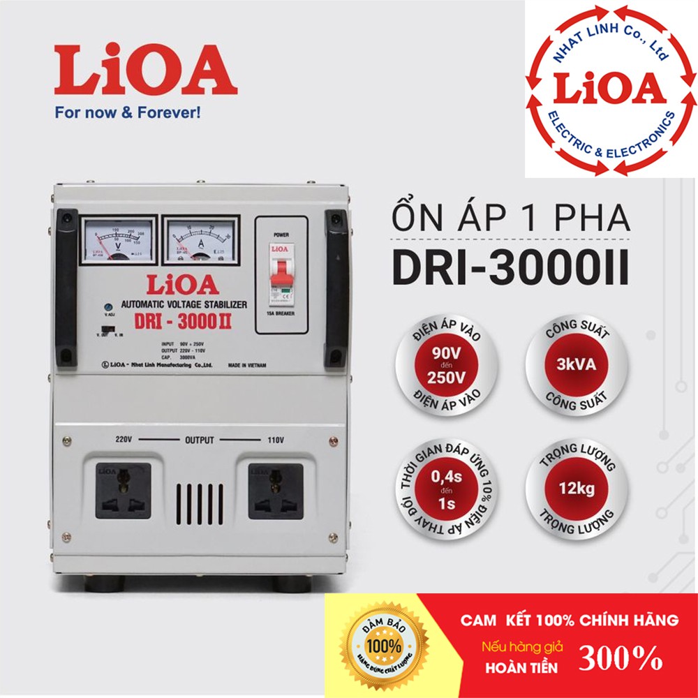 [FREESHIP] Ổn áp LiOA 3KVA 1 pha - LiOA Nhật Linh 3KW 3000VA 3000W 3 ký