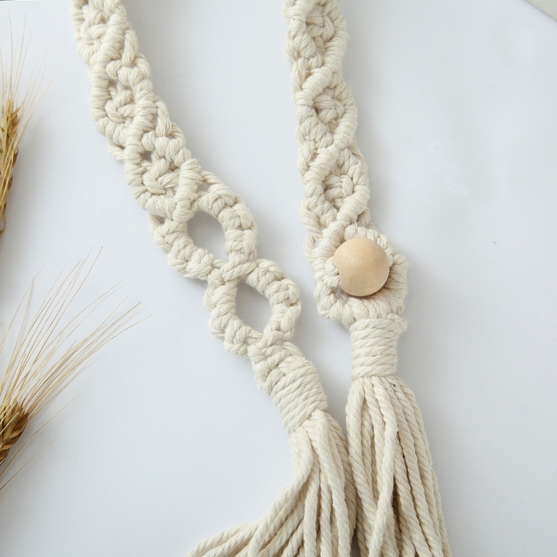 Dây Cột Rèm Cửa Bằng Cotton Đan Tay Phong Cách Bohemian Trang Trí Nhà Cửa