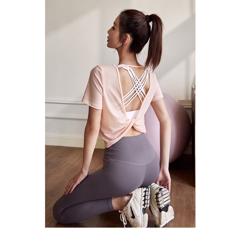 Áo thun thể thao ANRAN ngắn tay dáng rộng thiết kế năng động thời trang