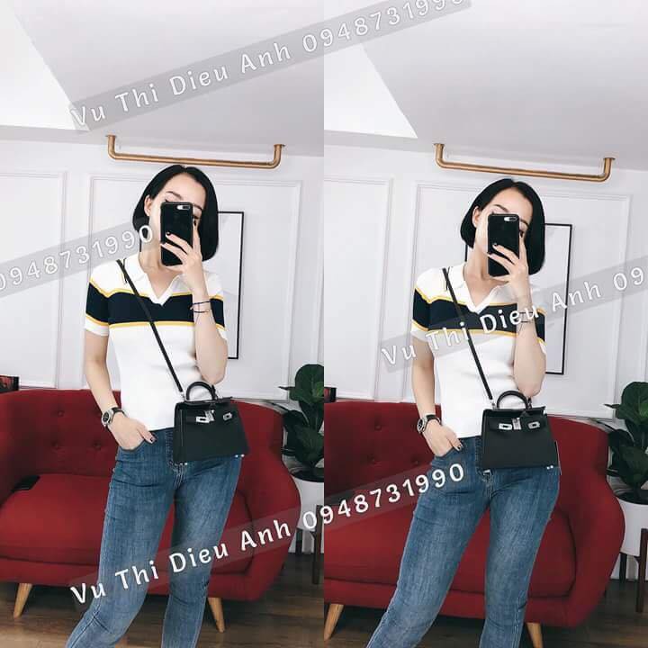 Áo len cổ đức pha ngực hàng Quảng Châu