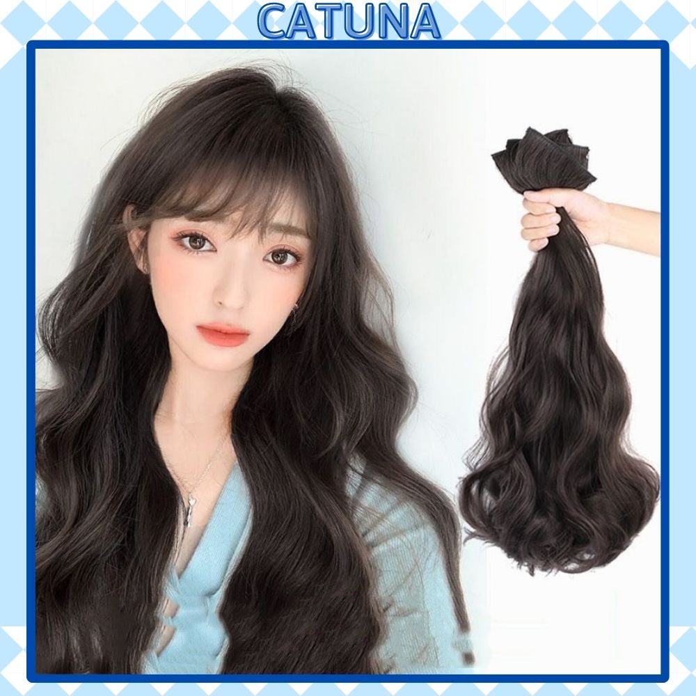 Set 3 dải tóc giả đẹp Catuna tóc kẹp phím xoăn sóng cao cấp TG16