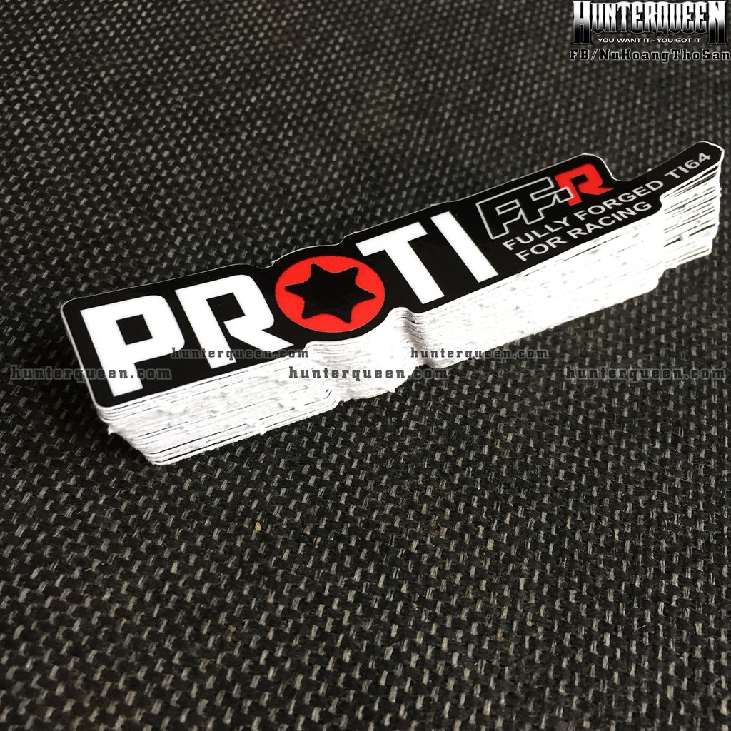 PROTI[11.6X2.1cm] decal cao cấp chống nước, sắc nét, bền màu, dính chặt. Hình dán logo trang trí mọi nơi in theo yêu cầu