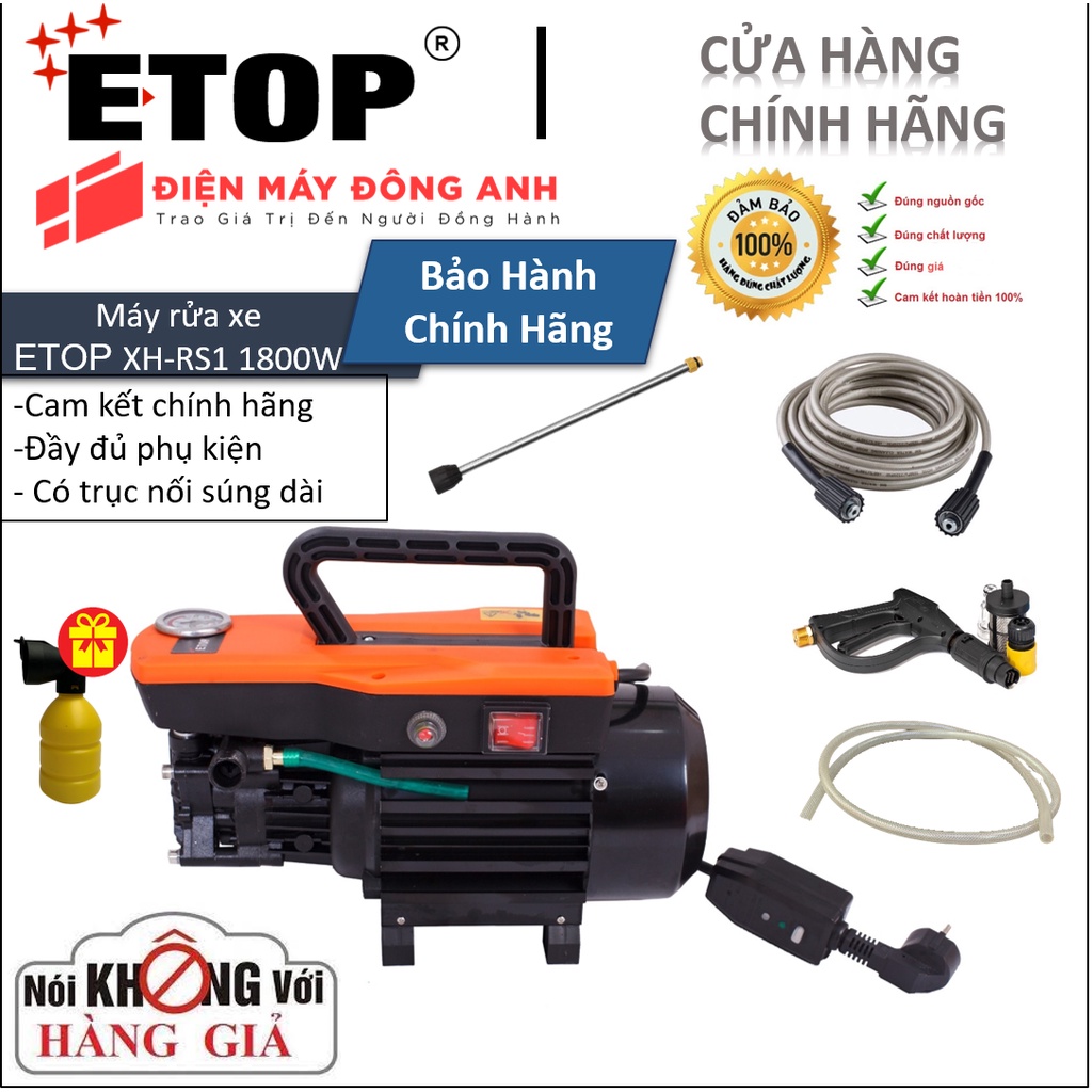 Máy Rửa Xe | Máy Rửa Xe Etop XH-RS1 | Công Suất 1800W - Lõi Đồng 100% |.