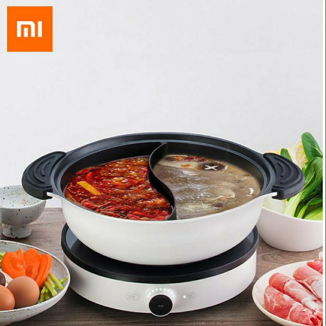 🔝 Nồi lẩu 2 ngăn 2 vị Xiaomi Mijia 4L Induction Cooker hợp kim nhôm , thép Inox 430 không gỉ 💛
