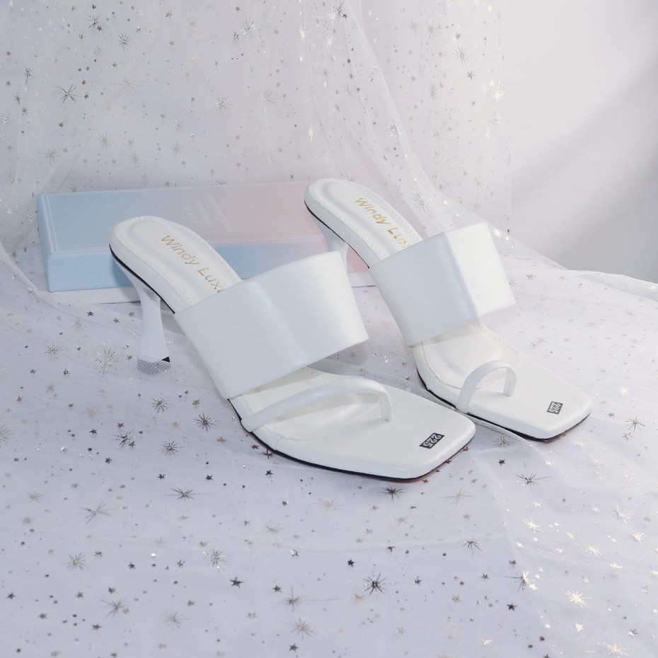 Guốc kẹp phối ngón quai bản to siêu sang chảnh cao 7cm - w72