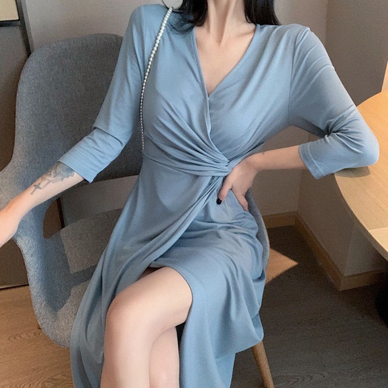 Đầm ôm Dáng Dài Xẻ Tà Thời Trang Quyến Rũ