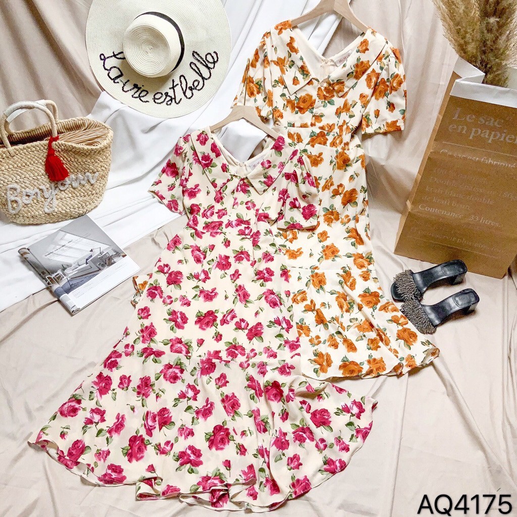 Đầm Maxi hoa, đi tiệc, đầm đuôi cá tôn dáng cho các chị diện Tết VINTAGE STORE | BigBuy360 - bigbuy360.vn