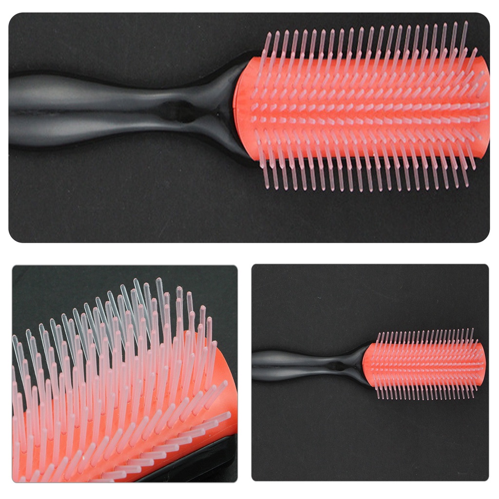 NEW ACVN 9-Row Professional Styling Brush Hair Brush Detangling Nylon Bristle Comb