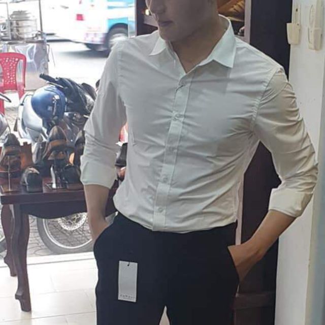 [GIÁ HỦY DIỆT] Áo Sơ Mi Nam trắng tay dài cao cấp chất liệu cotton chống nhăn