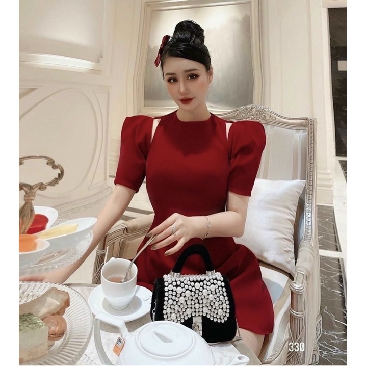 Đầm noel đỏ chất nhung 2da thiết kế hở vai thời trang nữ cực sang chảnh | BigBuy360 - bigbuy360.vn
