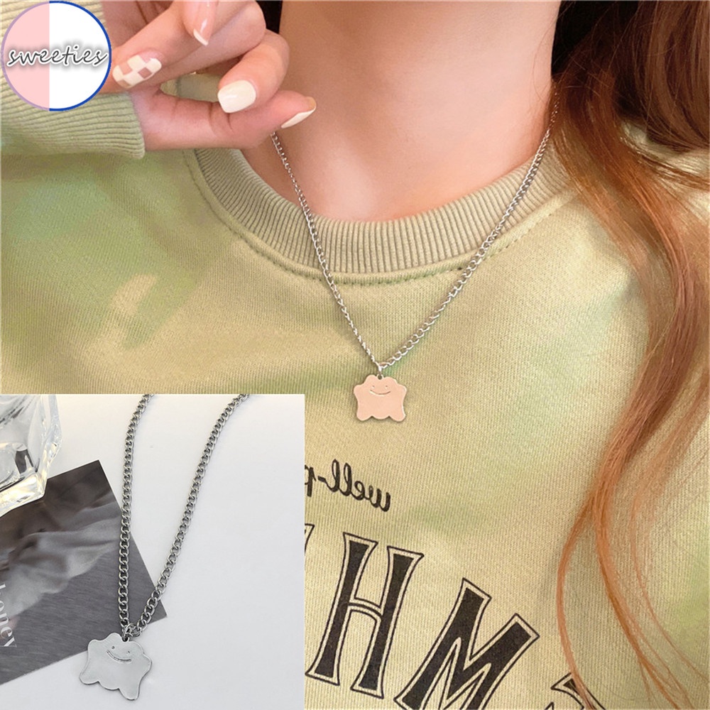 Vòng cổ bằng thép titan mặt hình Pokemon thời trang cho nữ