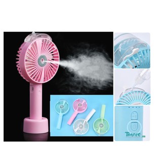 Quạt phun sương cầm tay để bàn - quạt mini tích điện phun sương hơi nước