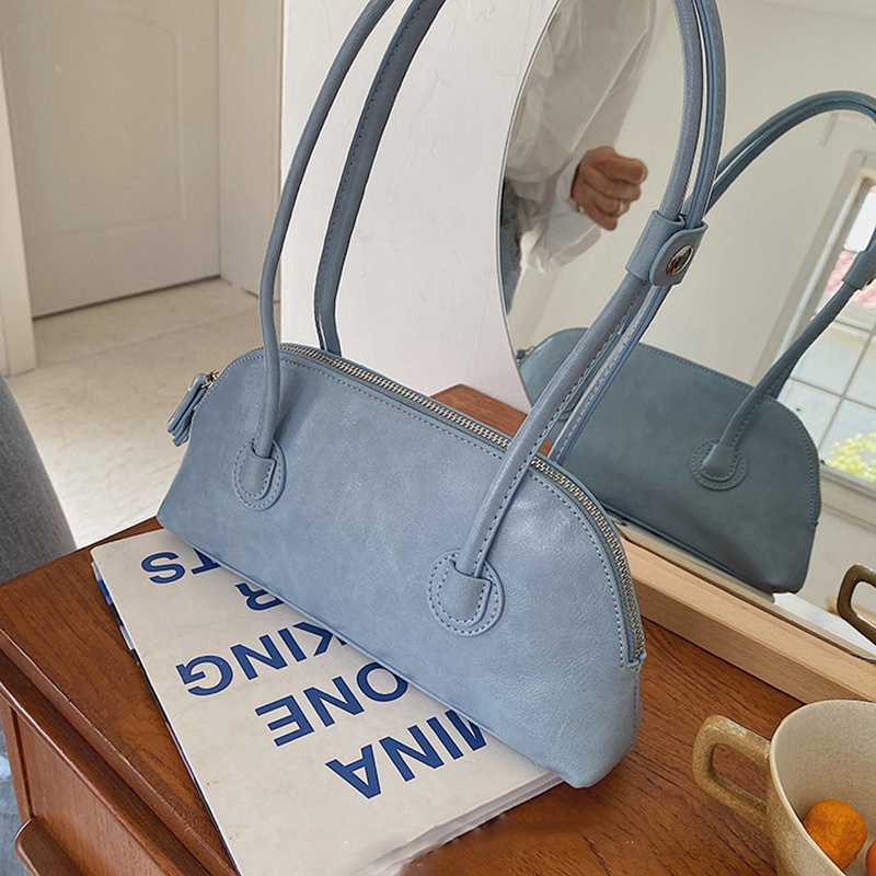 Túi Xách Da Bóng Có Tay Cầm Dài Phong Cách retro Dành Cho Nữ