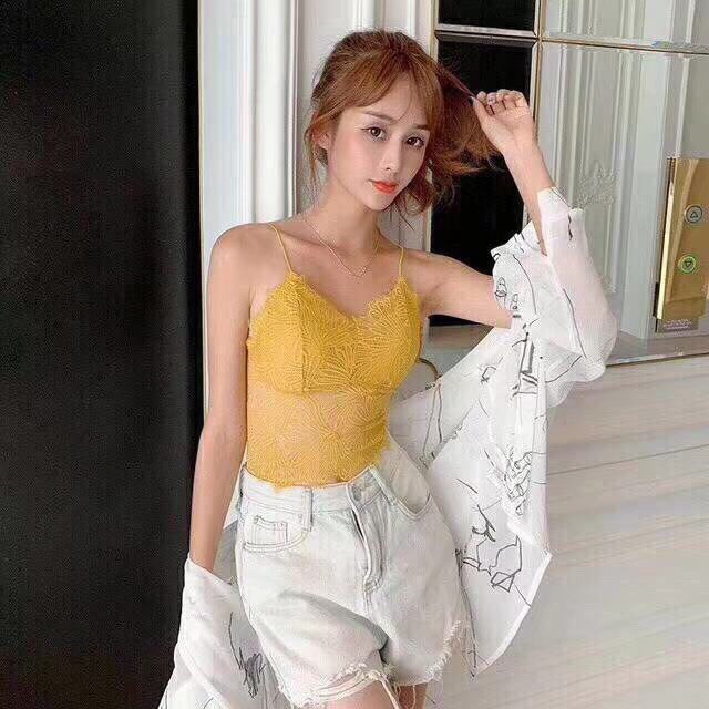 Áo bra ren 2 dây có mút ngực dáng croptop cho nữ YUKI STORE 2817
