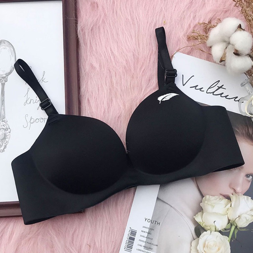 Áo lót nữ, áo ngực su đúc nâng ngực hình bàn tay, không gọng, đêm dày 2.5cm, quả tròn ôm ngực họa tiết lông vũ | BigBuy360 - bigbuy360.vn