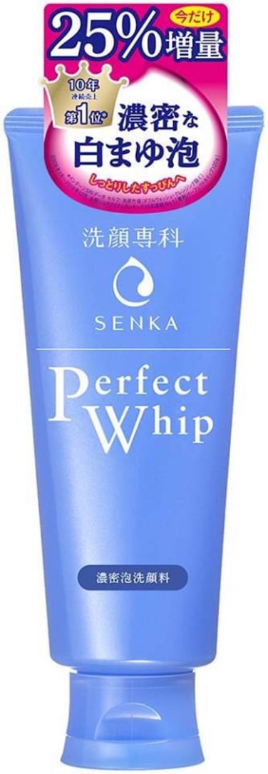 Sữa rửa mặt Perfect Whip của Senka màu xanh