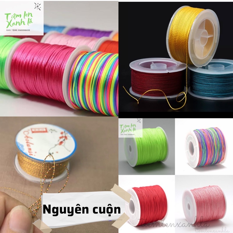 [Nguyên cuộn] Cuộn dây dù/ dây đan vòng handmade size 0.4 -1.5mm