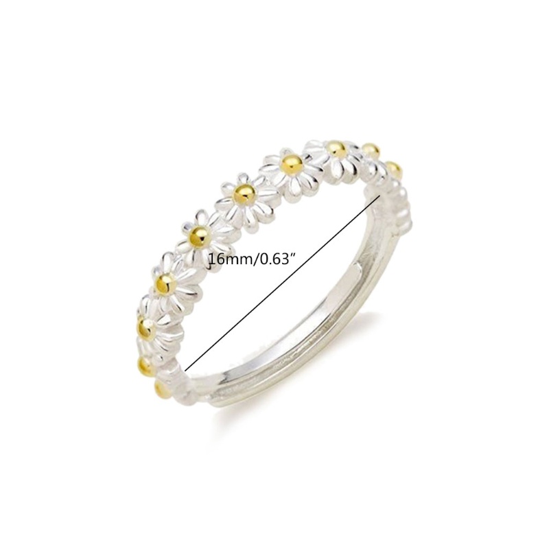 1 Nhẫn Hở Hình Hoa Cúc Dễ Thương Ngọt Ngào Có Thể Điều Chỉnh Cho Nữ