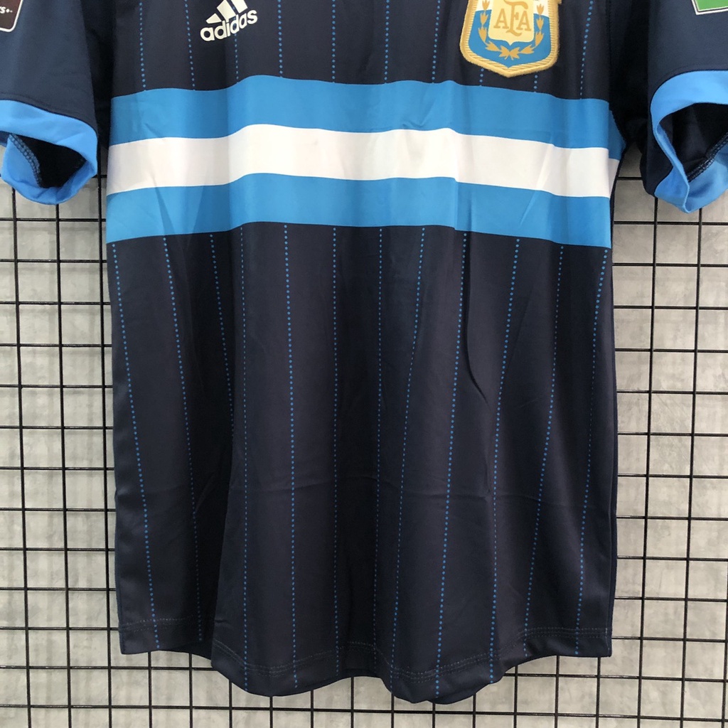 Bộ quần áo bóng đá Ngôi sao Messi argentina xanh sân khách 2022 font mới