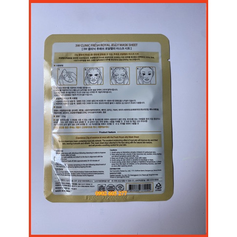 [Hàng chính hãng] Mặt Nạ Dưỡng Da 3W Clinic Mật Ong Hàn Quốc