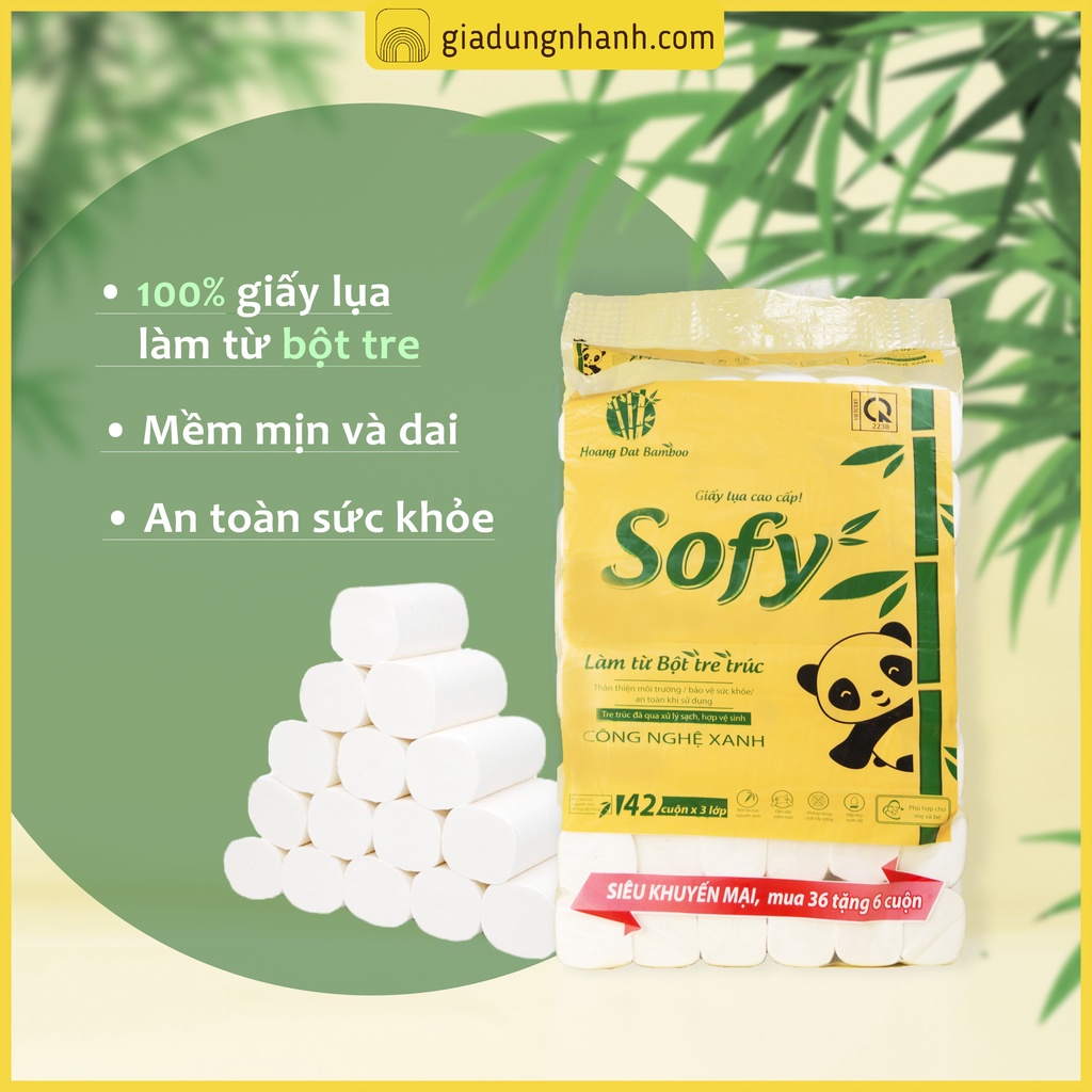 [VIP] Giấy Vệ Sinh Gấu Trúc 42 Cuộn SOFY Cao Cấp