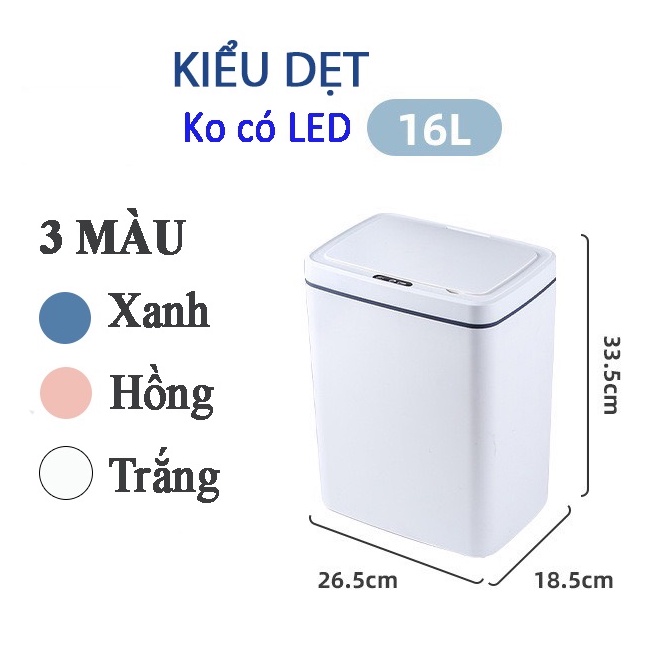 [ 16L - Sạc Tích Điện ] Thùng Rác Cảm Ứng Thông Minh Tự Động Đóng Mở 14L 16L Bảo Hành