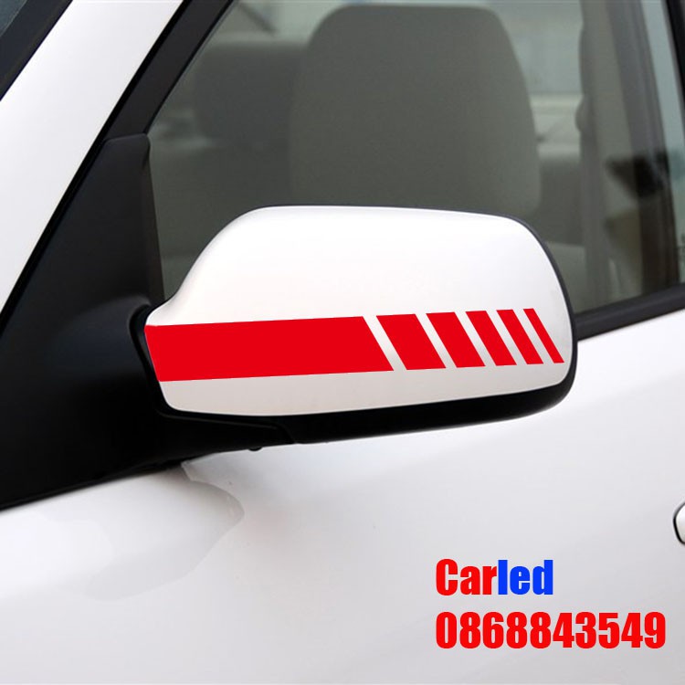 Bộ 2 tem decal dán gương chiếu hậu thể thao xe ô tô