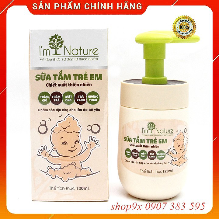 (+Quà) Sữa Tắm Ngừa Rôm Sảy Cảm Gió Cho Bé I'M NATURE 120ml