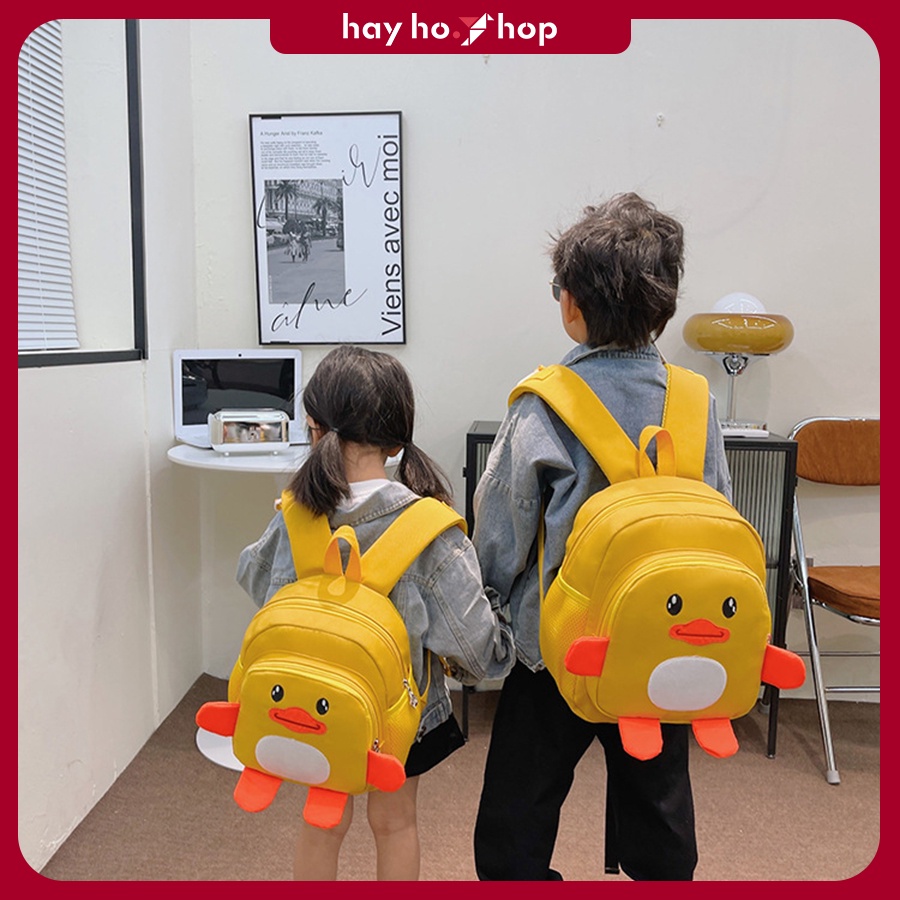 Balo cho bé, Ba lô Mẫu Giáo Nhà Trẻ bé trai bé gái từ 2 đến 5 tuổi chú vịt vàng đất đáng yêu 2023