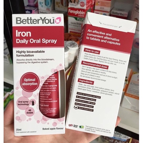 -0.1 BỔ SUNG SẮT DẠNG XỊT IRON BETTER YOU - ANH