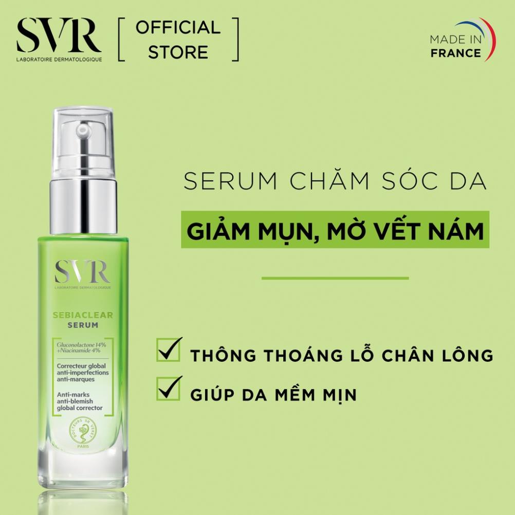 Serum SVR Sebiaclear 30ml Giảm Mụn, Kiềm Dầu Mờ Thâm (tem chính hãng)