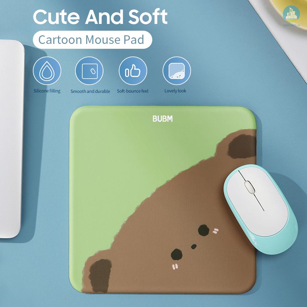 MI  BUBM Cartoon Mouse Pad Soft Multiple Options Lovely Design Silicone Filling Smooth & Durable Non-slip Soft-bounce Green