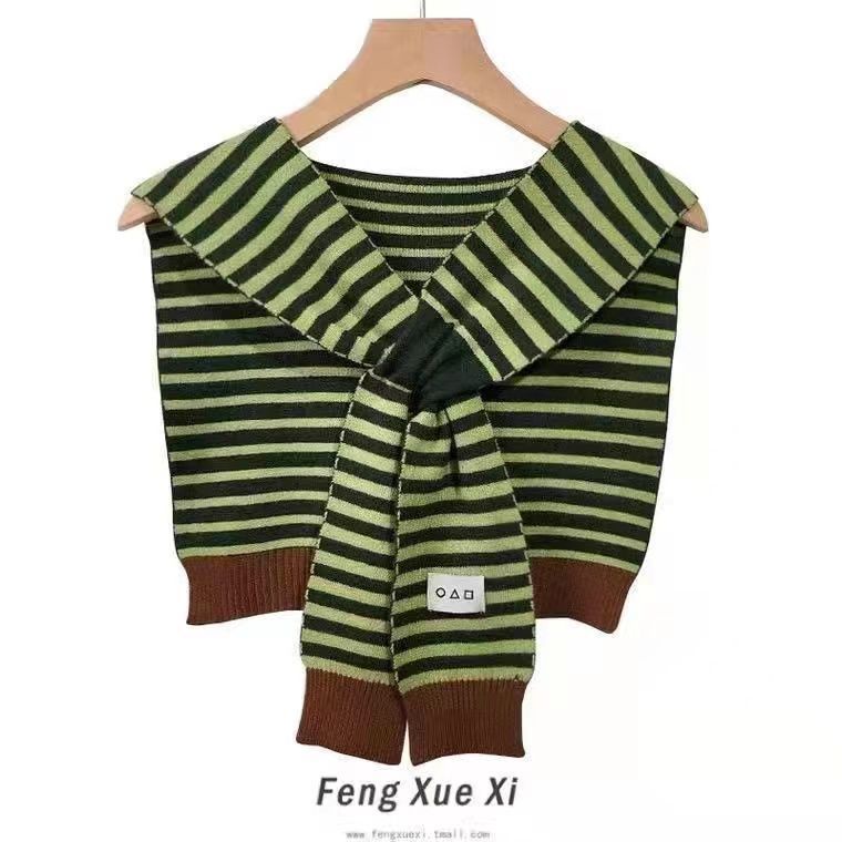 Khăn Choàng Cổ Mỏng Nhỏ Thắt Nút Họa Tiết Kẻ Sọc Màu Đỏ Phong Cách Cổ Điển Thời Trang Mới Cho Nữ