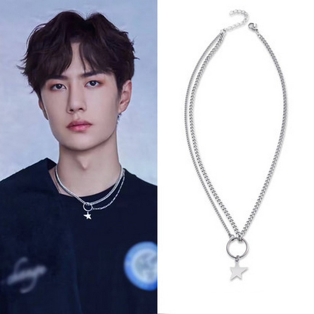 Vòng Cổ Choker Hai Lớp Mặt Hình Ngôi Sao Năm Cánh Thời Trang