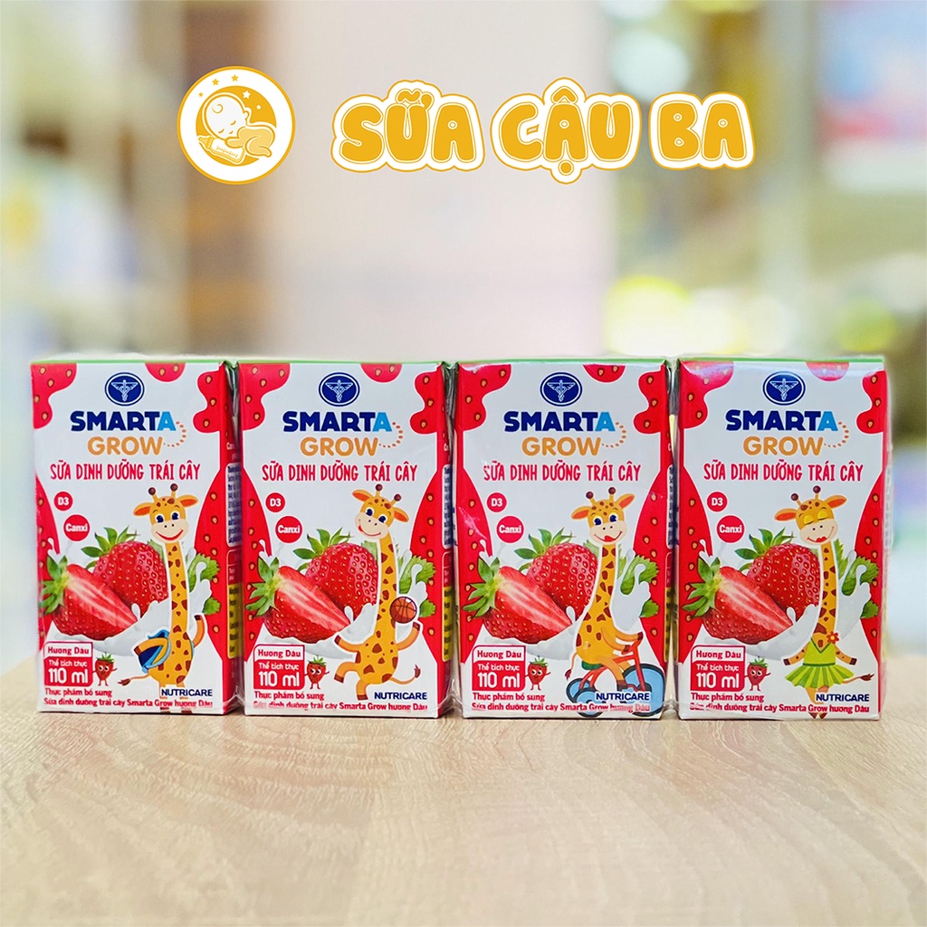 DATE MỚI Lốc sữa nước trái cây Nutricare Smarta Grow  dinh dưỡng cho trẻ thấp còi