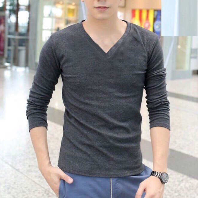 ALBUM 143 - ÁO THUN TAY DÀI NAM CAO CẤP CỔ TIM NHIỀU MÀU LỰA CHỌN | BigBuy360 - bigbuy360.vn