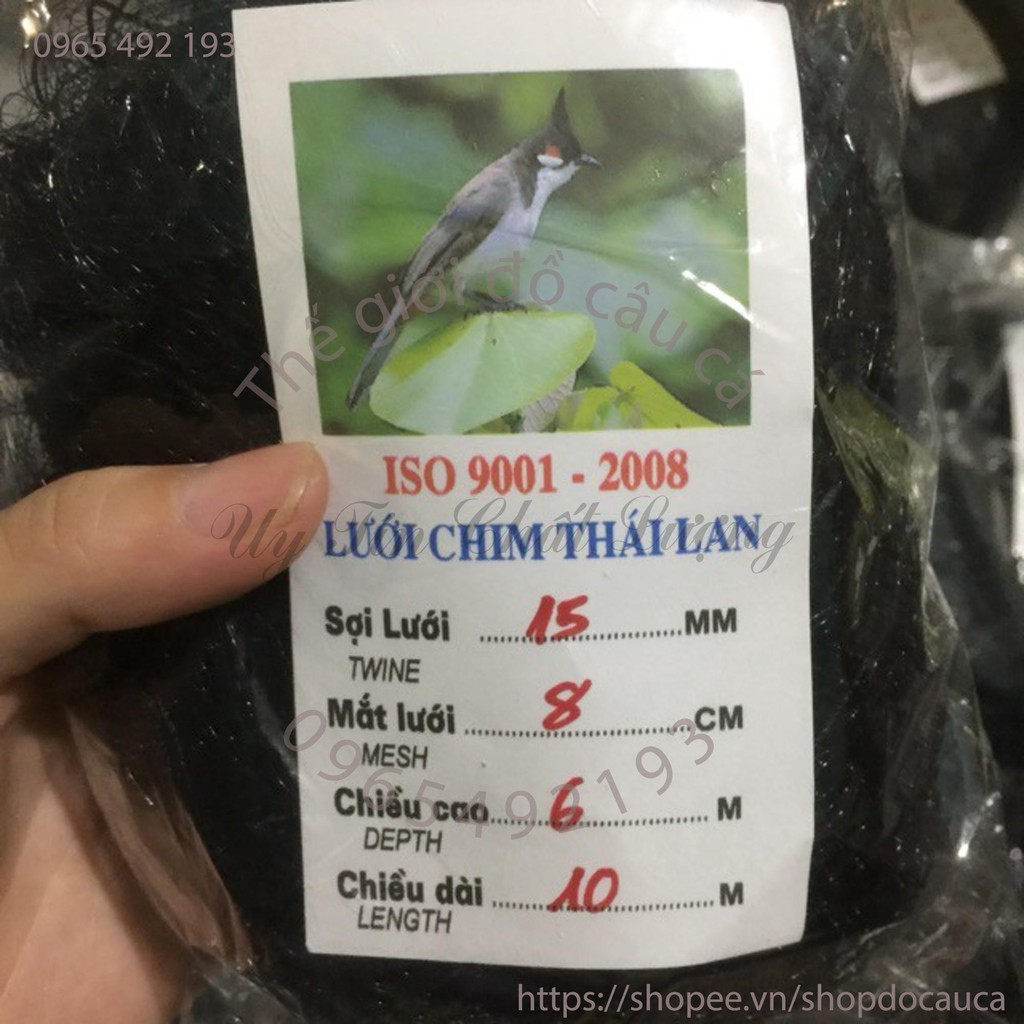 Lưới bẫy chim chào mào, khướu , họa mi 8 phân 15 m ( rẻ vô địch )