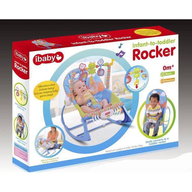 {Màu Hồng }Ghế rung IBaby Rocker-Tibaby Rocker có nhạc và đồ chơi cho bé từ 0 đến 36 tháng tuổi