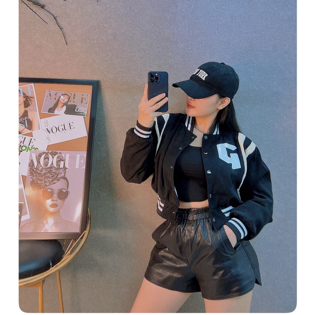 Aó khoác bomber nữ,áo khoác dáng ngắn croptop xinh xắn Chuẩn mã hót girl