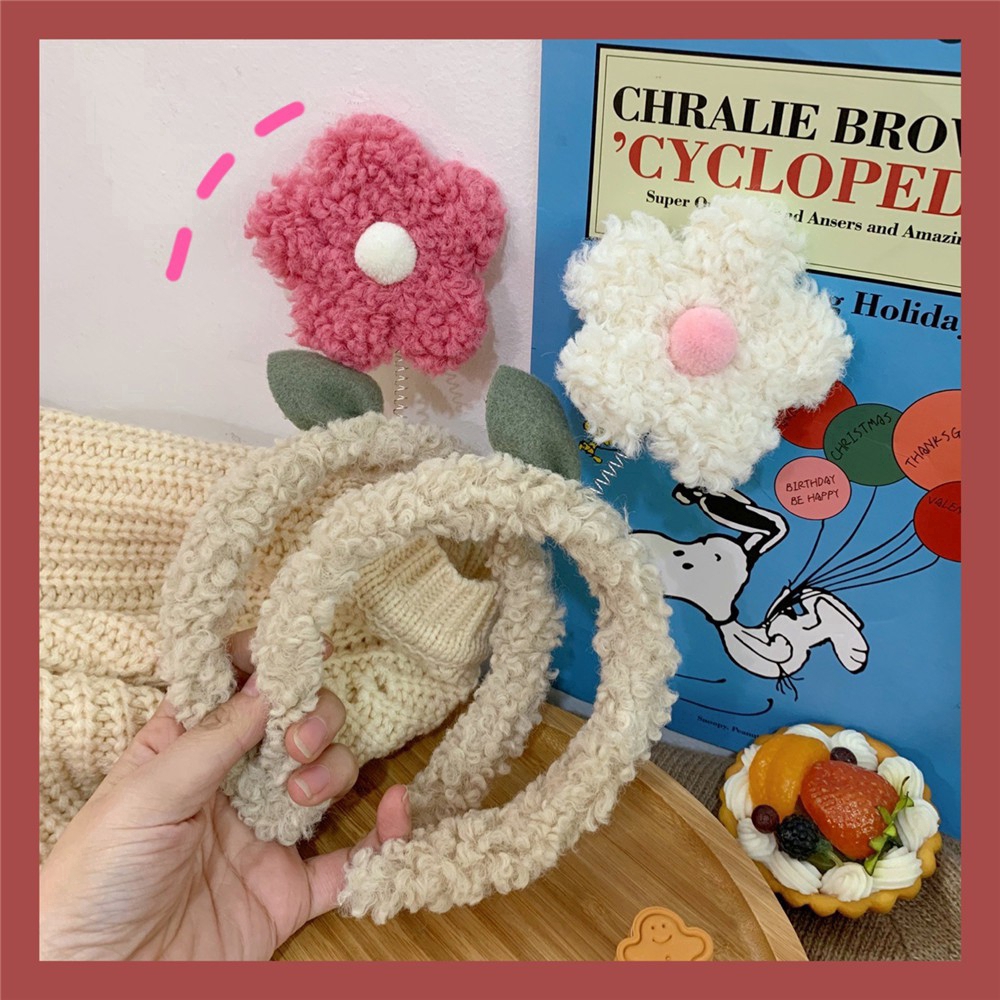 Băng Đô Len Hình Bông Hoa Xinh Xắn