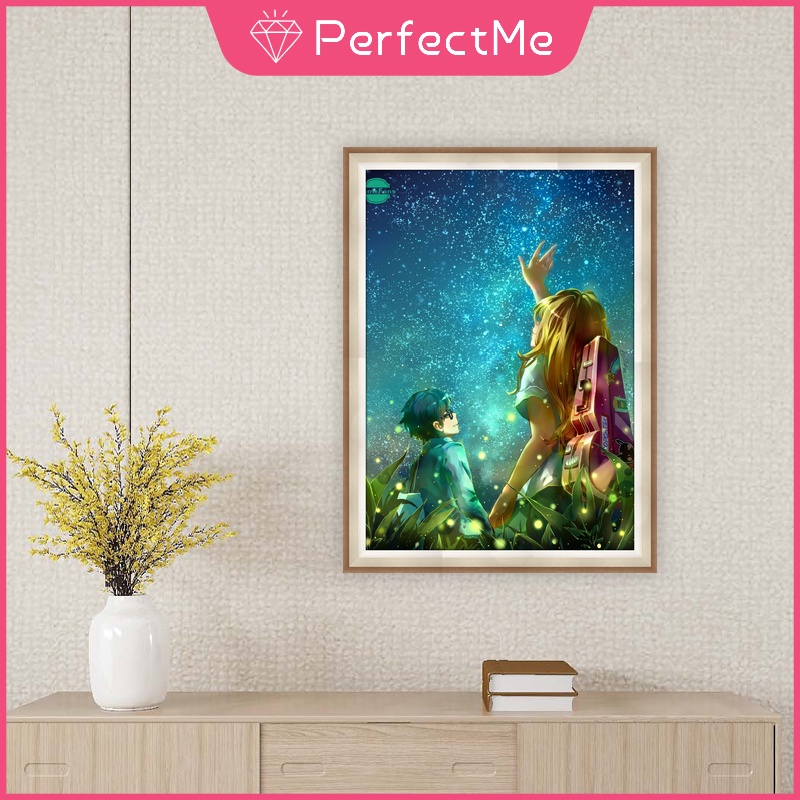 Bộ Tranh Đính Đá 5d Họa Tiết Hoạt Hình Your Lie in April Độc Đáo Kích Thước 30x40cm5d DIY Dùng Trang Trí