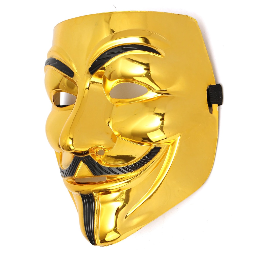 Mẫu Mặt Nạ Thằng Hề Vô Danh Hóa Trang Halloween - 4 Màu Vàng Trắng Đen Bạc