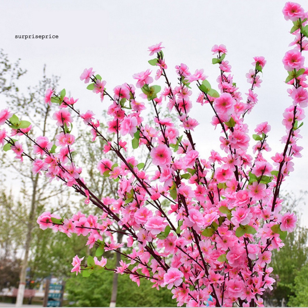 Set 2 Bó Hoa Đào Giả Trang Trí Đa Dụng Chất Lượng Cao