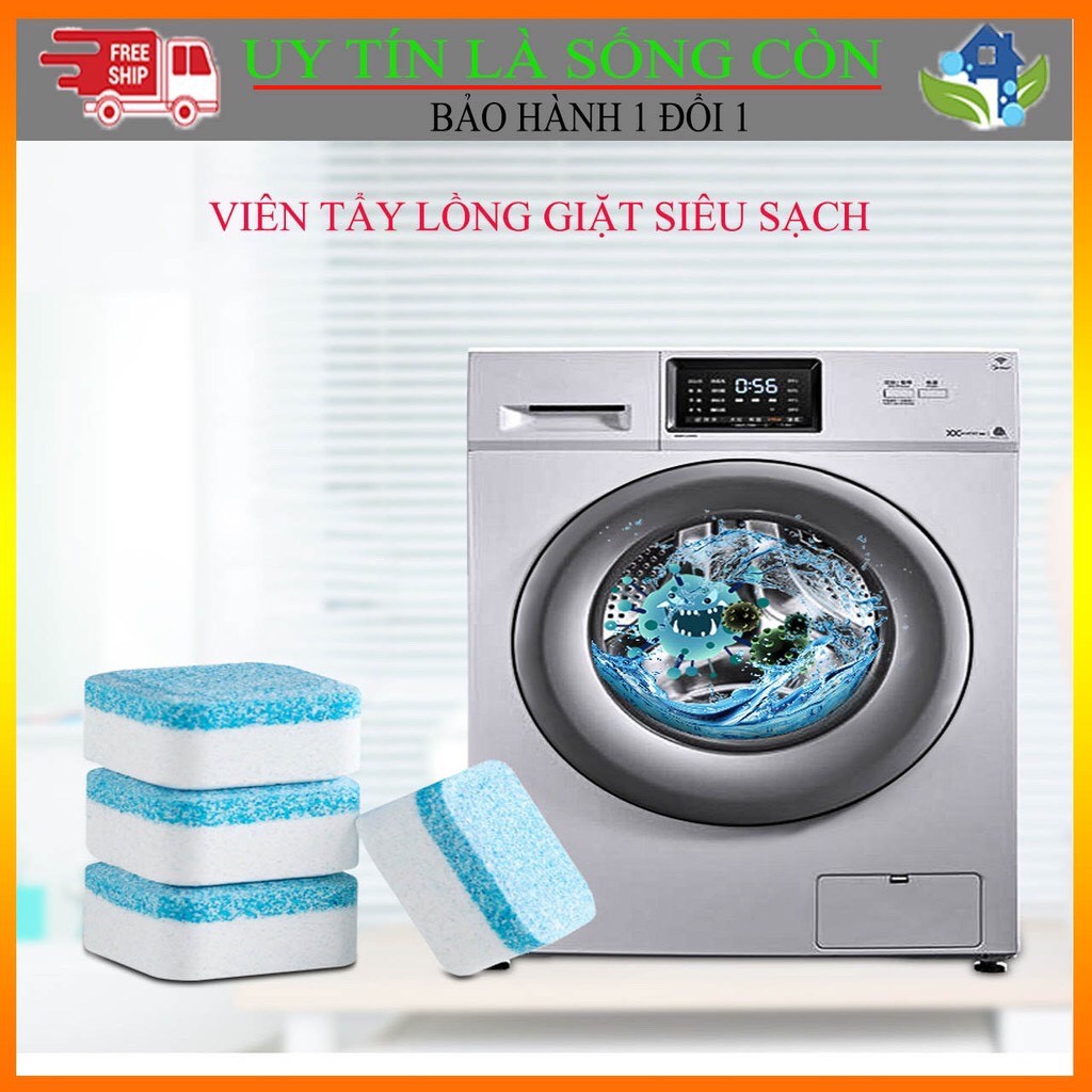 [Giá rẻ] Bộ 12 Viên Tẩy Lồng Máy Giặt, Khử Khuẩn, Tẩy Sạch Cặn Bẩn Lồng Giặt, Khử Mùi Lồng Máy Giặt Tiện Ích