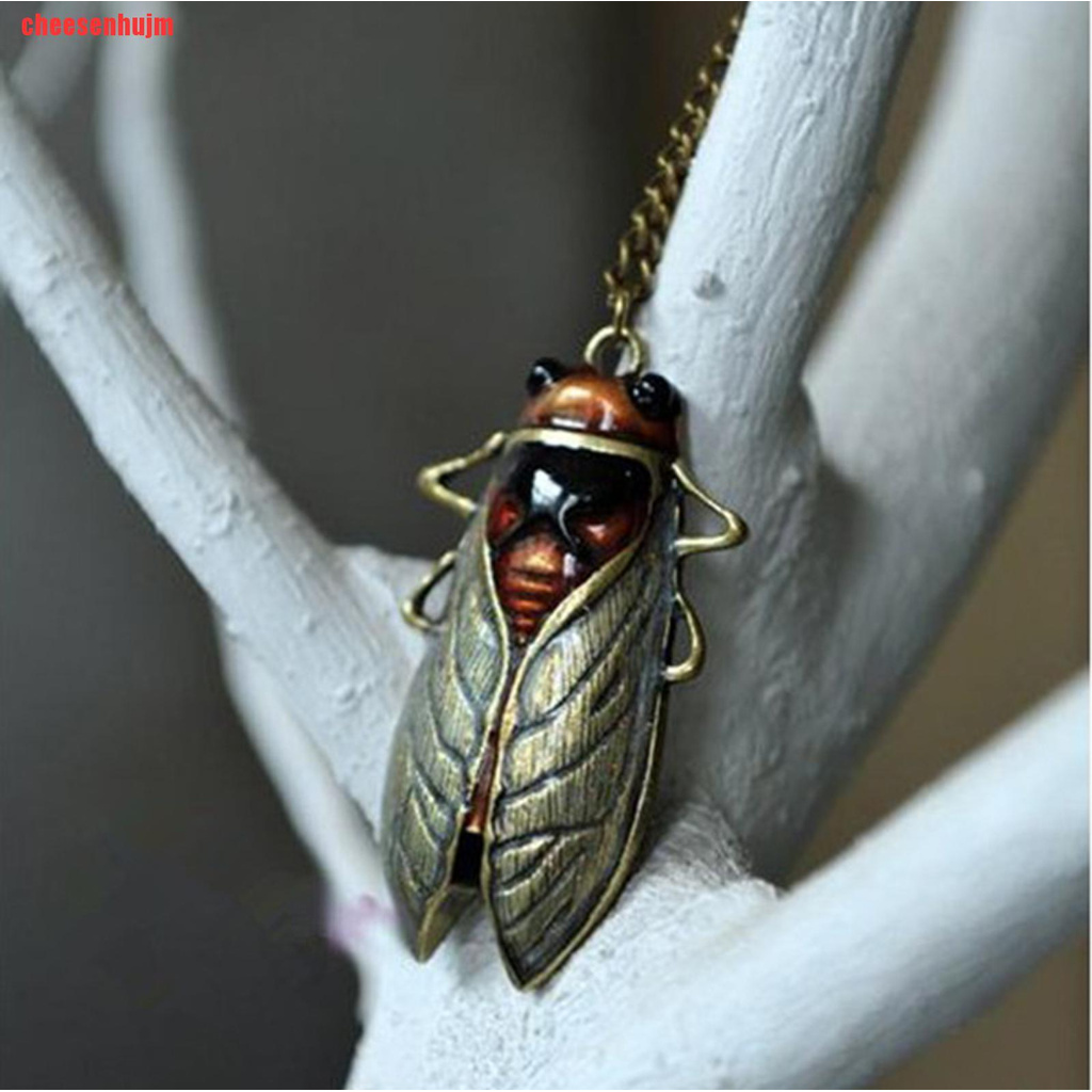 [cheesenhujm]Fashion Charm Retro Vintage Bronze Tone Metal Insect Pendant Necklace Hot