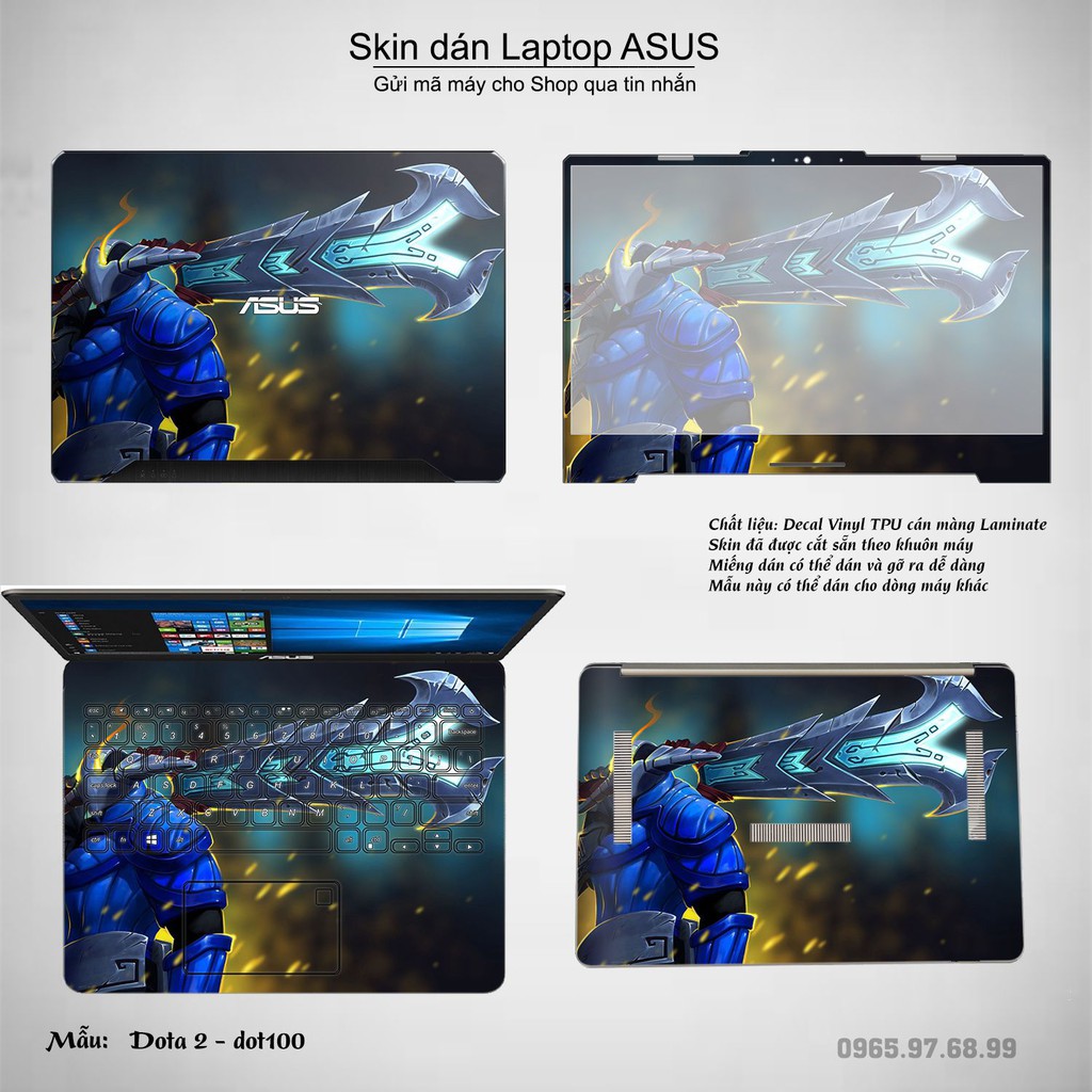 Skin dán Laptop Asus in hình Dota 2 nhiều mẫu 17 (inbox mã máy cho Shop)