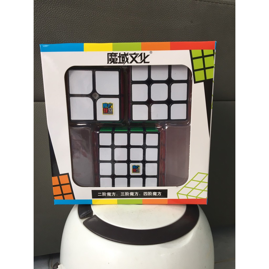 Combo 3 Rubik Moyu Sticker ( 2x2, 3x3, 4x4 ) - Tặng 3 chân đế Rubik