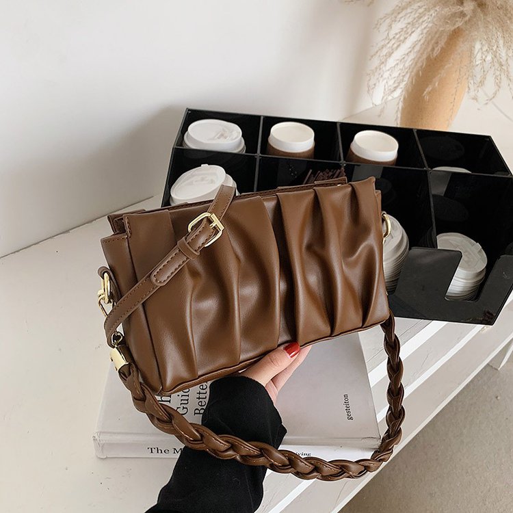 Túi Đeo Vai Dệt Kim Xếp Ly Kiểu Retro Cá Tính