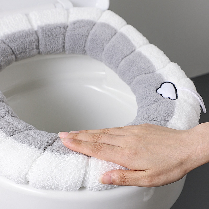 Đệm Lót Bồn Cầu Mềm Mại Ấm Áp Mùa Đông Có Tay Cầm Tiện Lợi SJHY0321